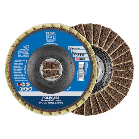 5 POLIVLIES AO Non-Woven Flap Disc - 7/8 X-LOCK - Coarse Grade 5PK